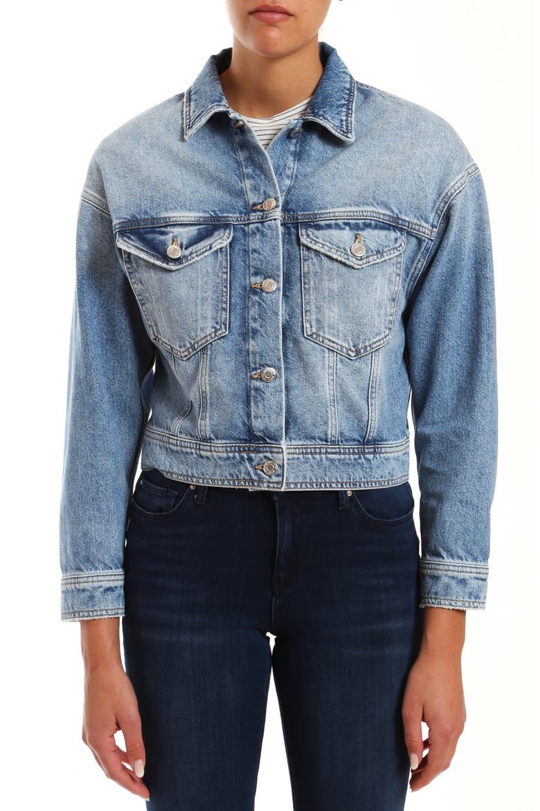 Rosa Crop Denim Jacket, Main, color, LIGHT DENIM
