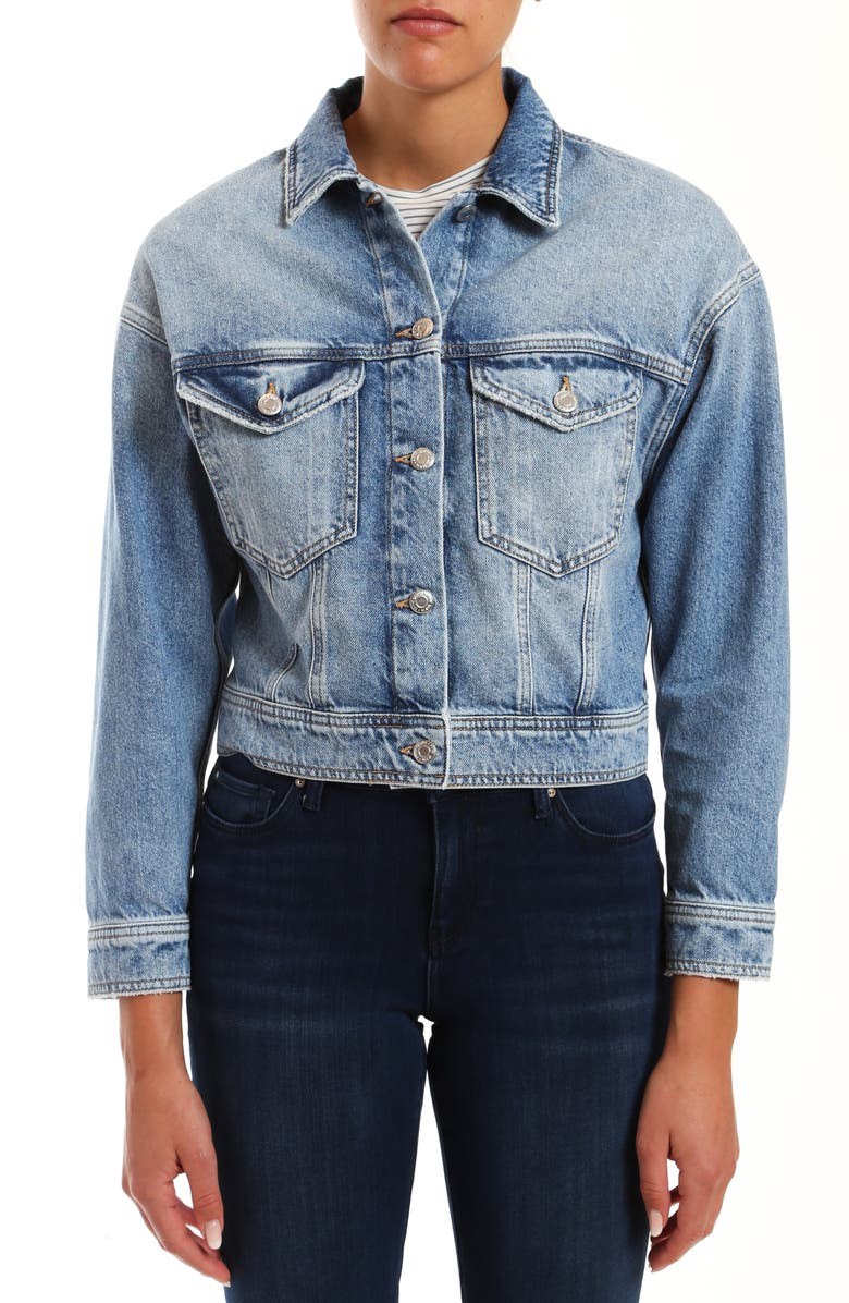 Mavi Jeans Rosa Crop Denim Jacket, Main, color, 