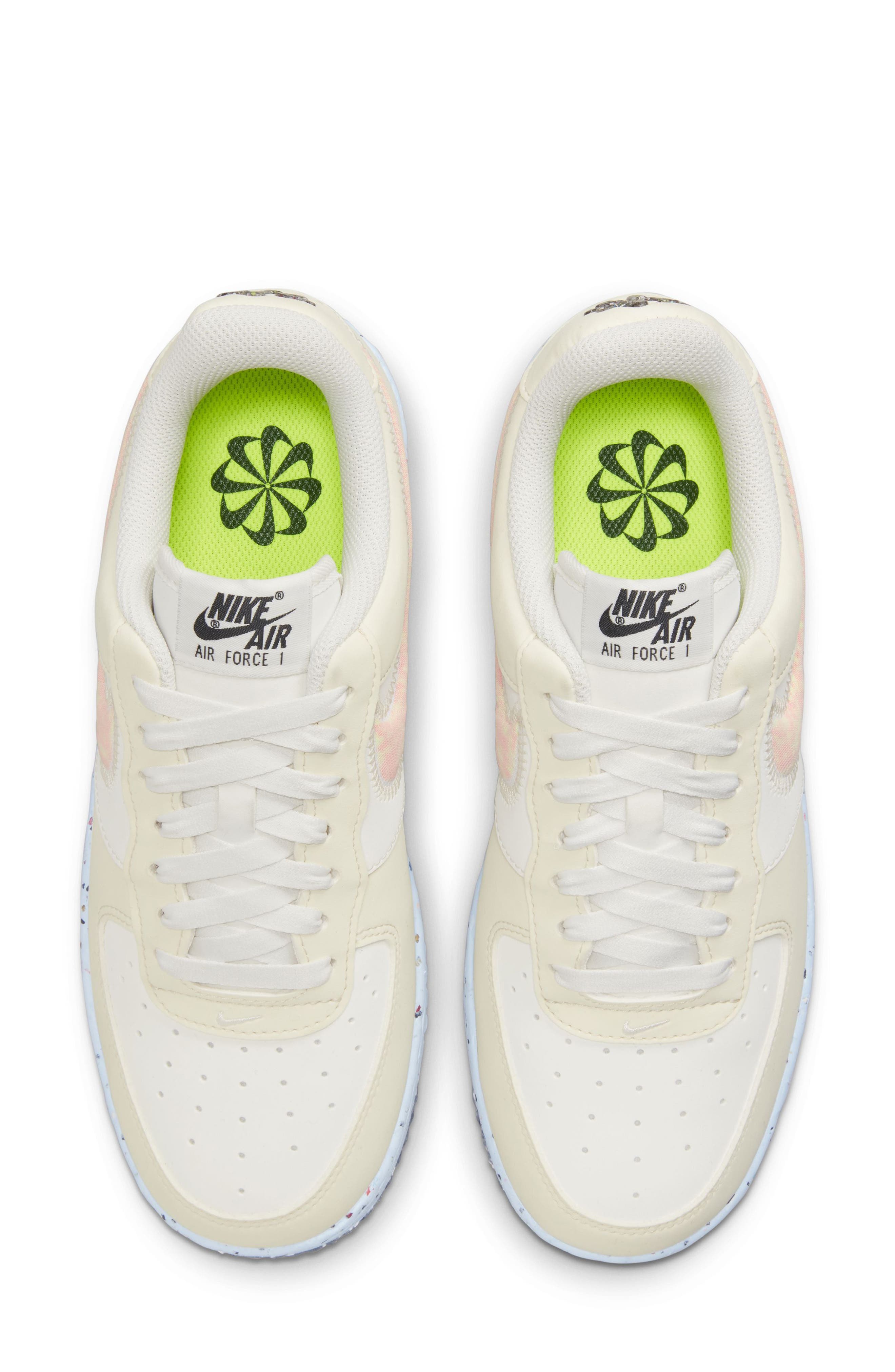 Air Force 1 Crater Sneaker, Alternate, color, SAIL/ COCONUT MILK/ VOLT