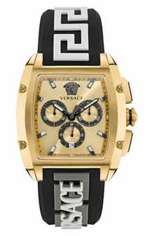 Versace Dominus Chronograph Silicone Strap Watch, 42mm
