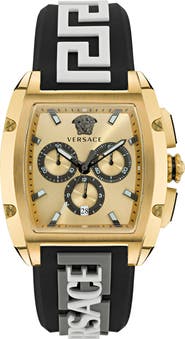 Versace Dominus Chronograph Silicone Strap Watch, 42mm