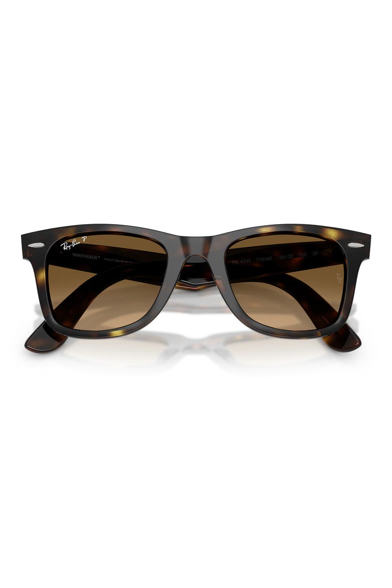 50mm Wayfarer Ease Polarized Sunglasses, Alternate, color, HAVANA / POLAR BROWN GRADIENT