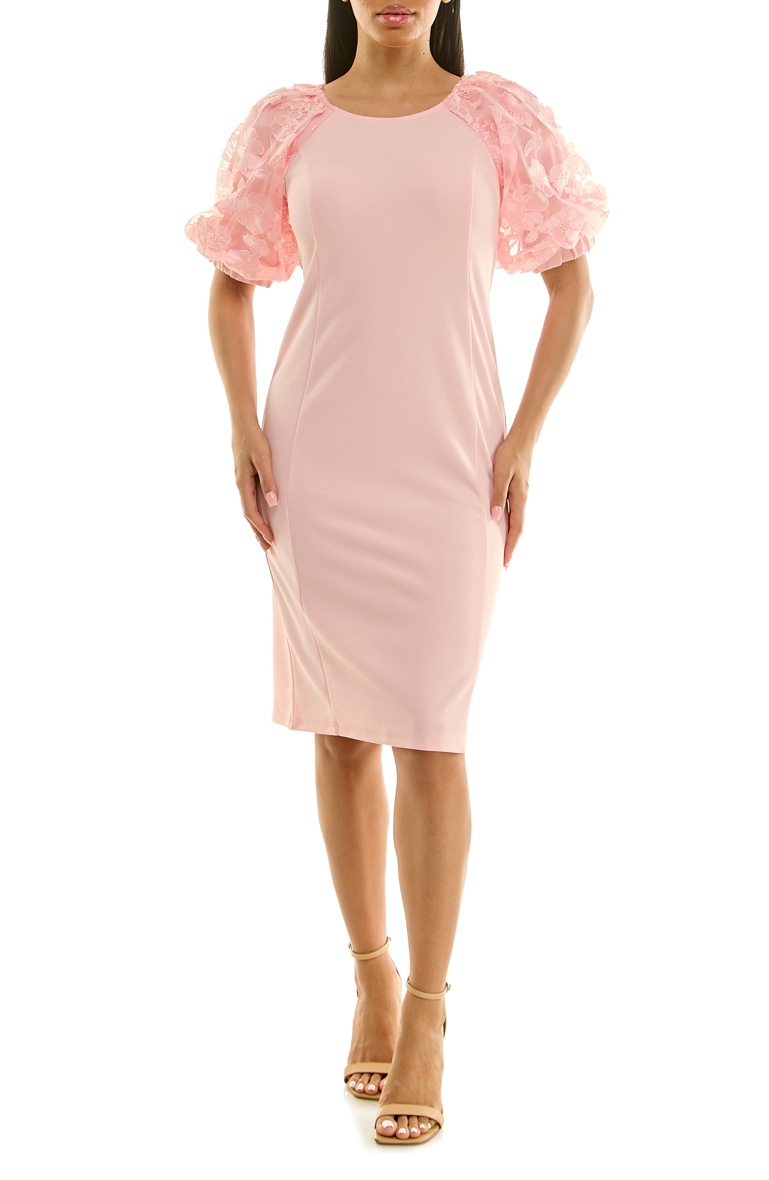Floral Sleeve Sheath Dress - image 5