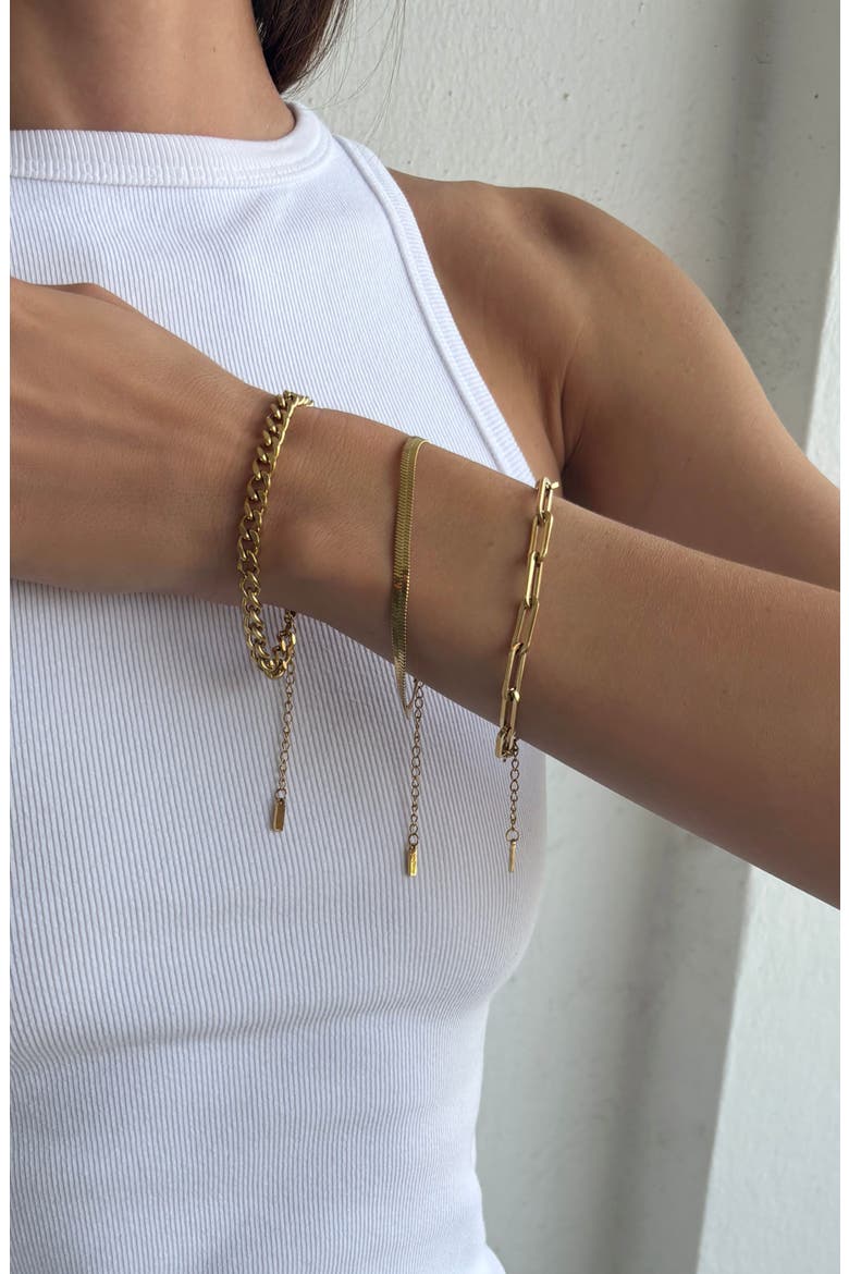 Set of 3 Assorted Chain Bracelets, Alternate, color, GOLD