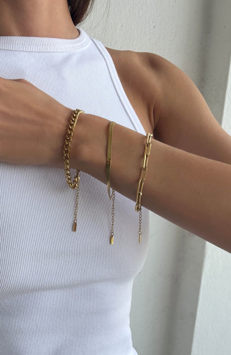 st. Moran Set of 3 Assorted Chain Bracelets, Alternate, color, Gold