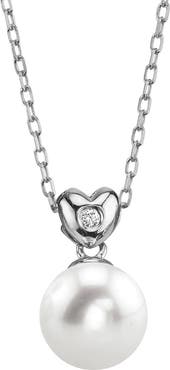 The Pearl Source 14K Gold Freshwater Pearl & Diamond Lev Pendant
