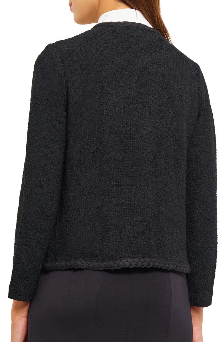 Misook Braided Trim Tweed Jacket, Alternate, color,