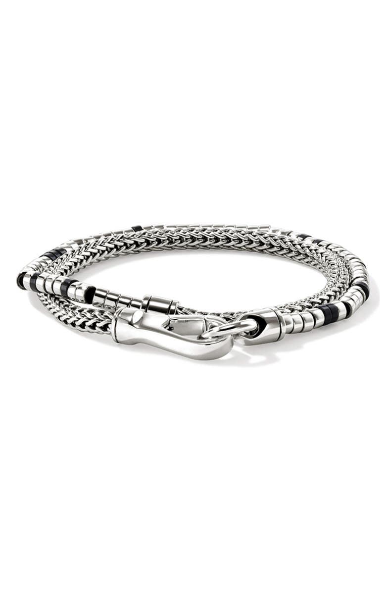 John Hardy Heishi Double Wrap Bracelet, Sterling Silver, Gemstones, Alternate, color, 