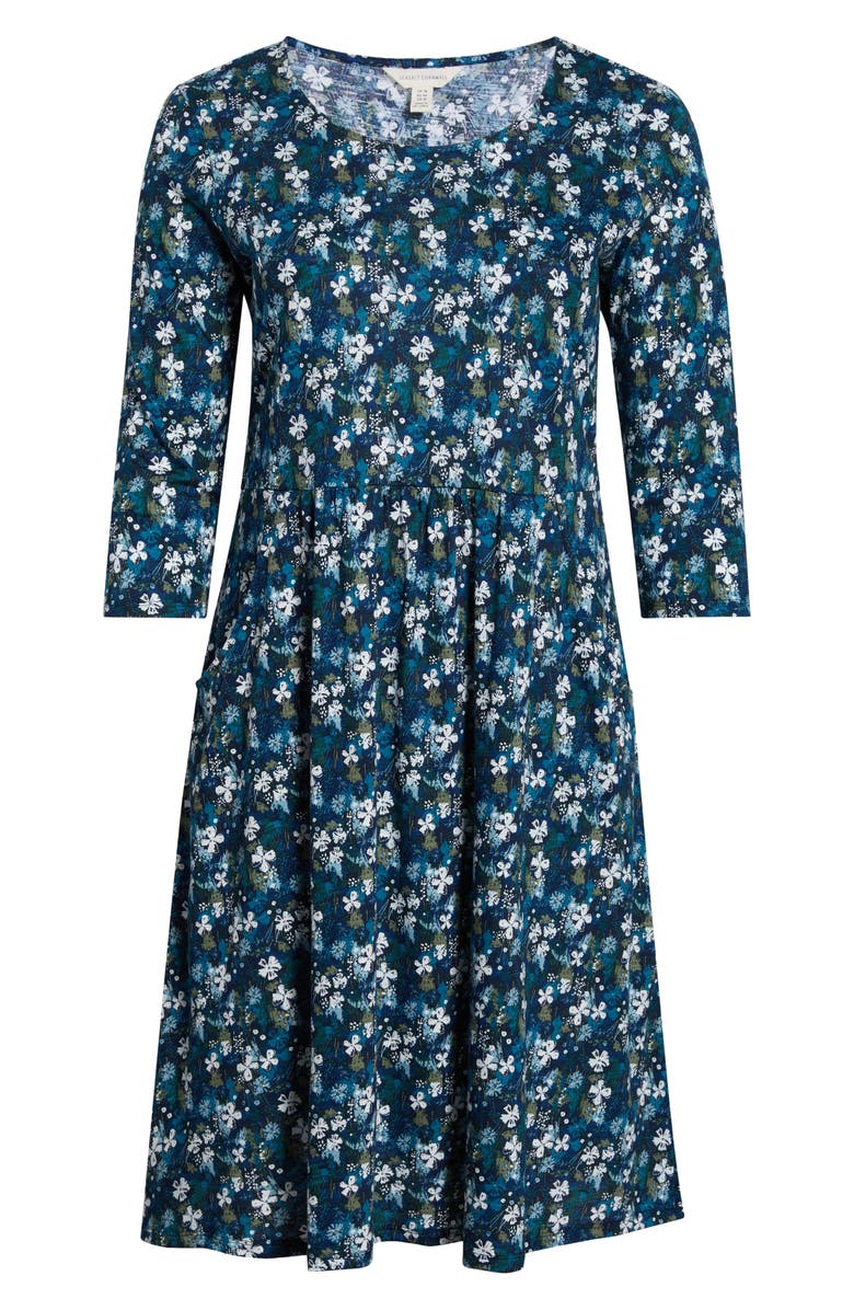 Seasalt Cornwall Enor Print Organic Cotton Fit & Flare Dress, Alternate, color, Moorland Floral Maritime