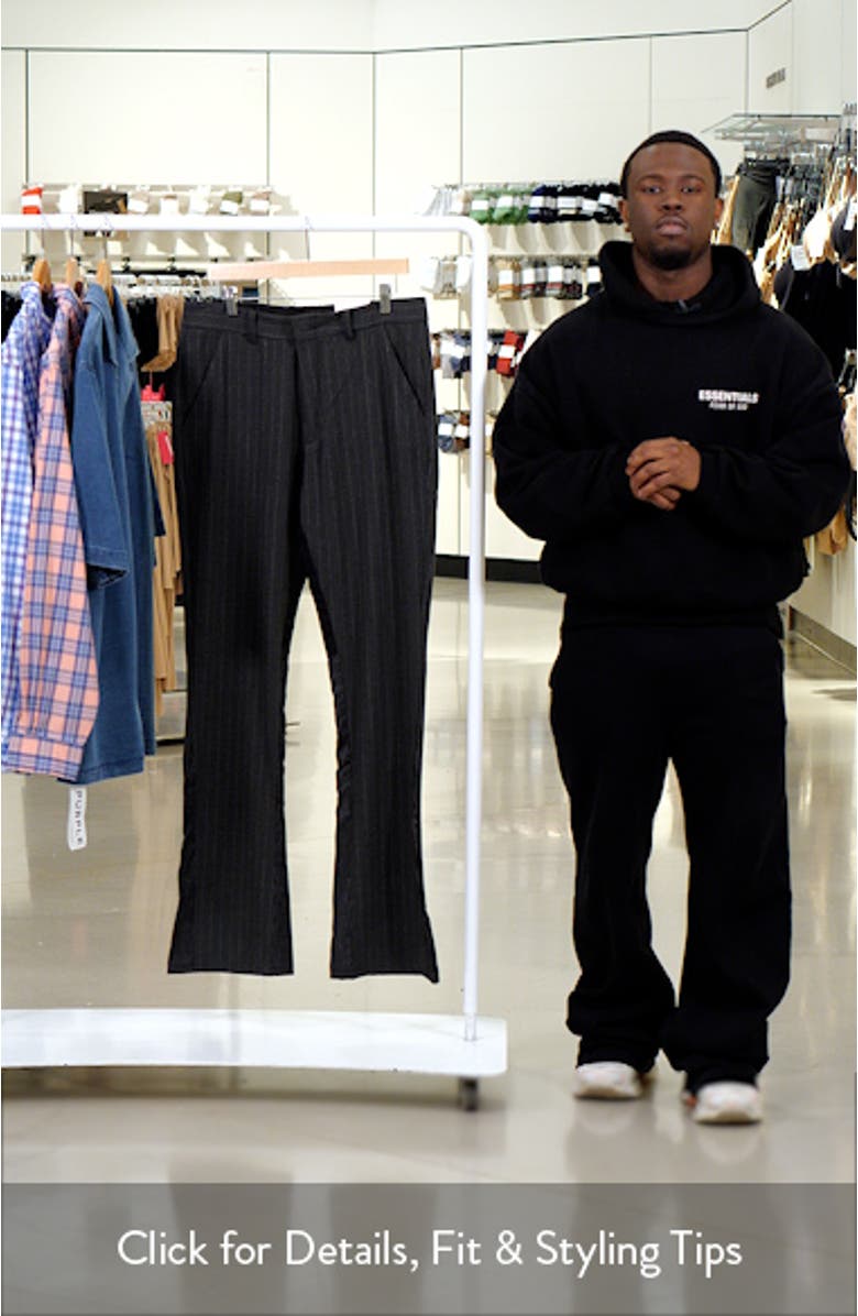 Dual Tone Pinstripe Flare Pants, sales video thumbnail
