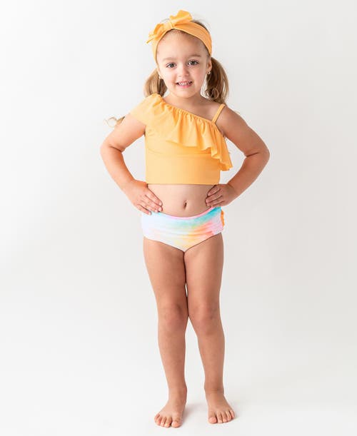 Rufflebutts Girls One Shoulder Ruffle Upf50+ Tankini In Multi