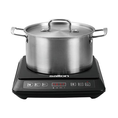 Salton Portable 1500w Single Burner Induction Cooktop In Black