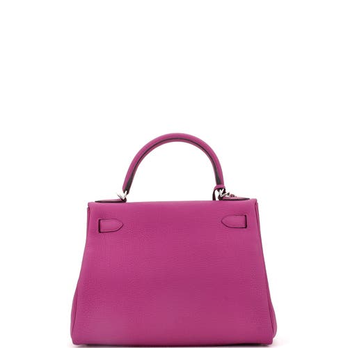 Pre-owned Hermes  Hermes Kelly Handbag Pink Togo With Palladium Hardware 28 In Purple