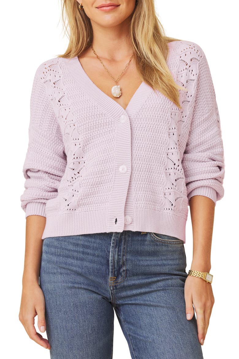 Bridget Cotton Cardigan, Main, color, ORCHID PURPLE