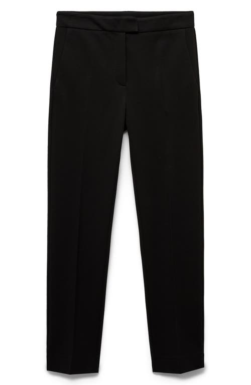 Shop Mango Mid Rise Straight Leg Ponte Pants In Black