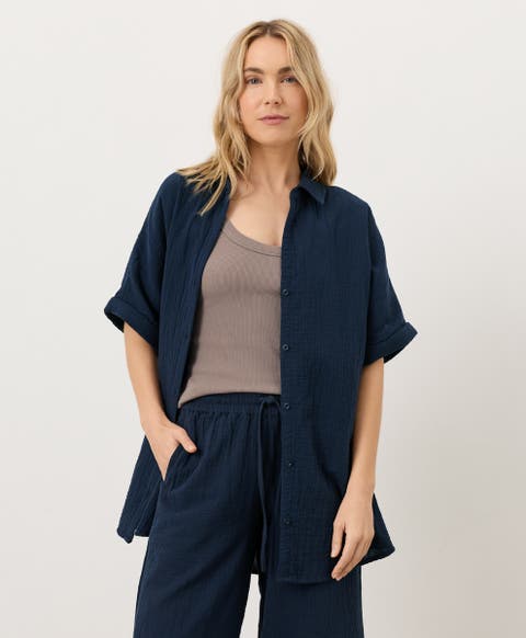 Organic Cotton Coastal Double Gauze Relaxed Shirt