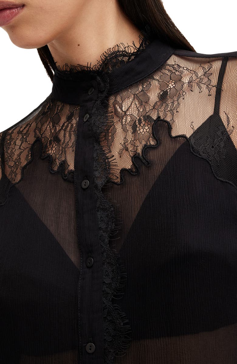 AllSaints Rory Lace Shirt, Alternate, color, 