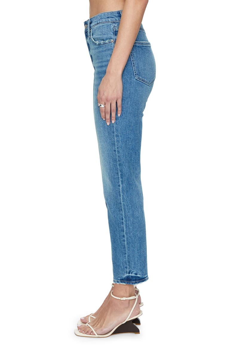 Charlie High Waist Frayed Ankle Straight Leg Jeans, Alternate, color, SUNDOWN