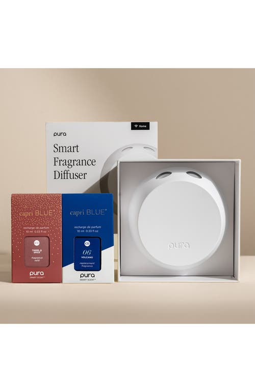 Pura X Capri Blue Volcano & Tinsel & Spice 4 Smart Fragrance Diffuser & Refill Set In Blue