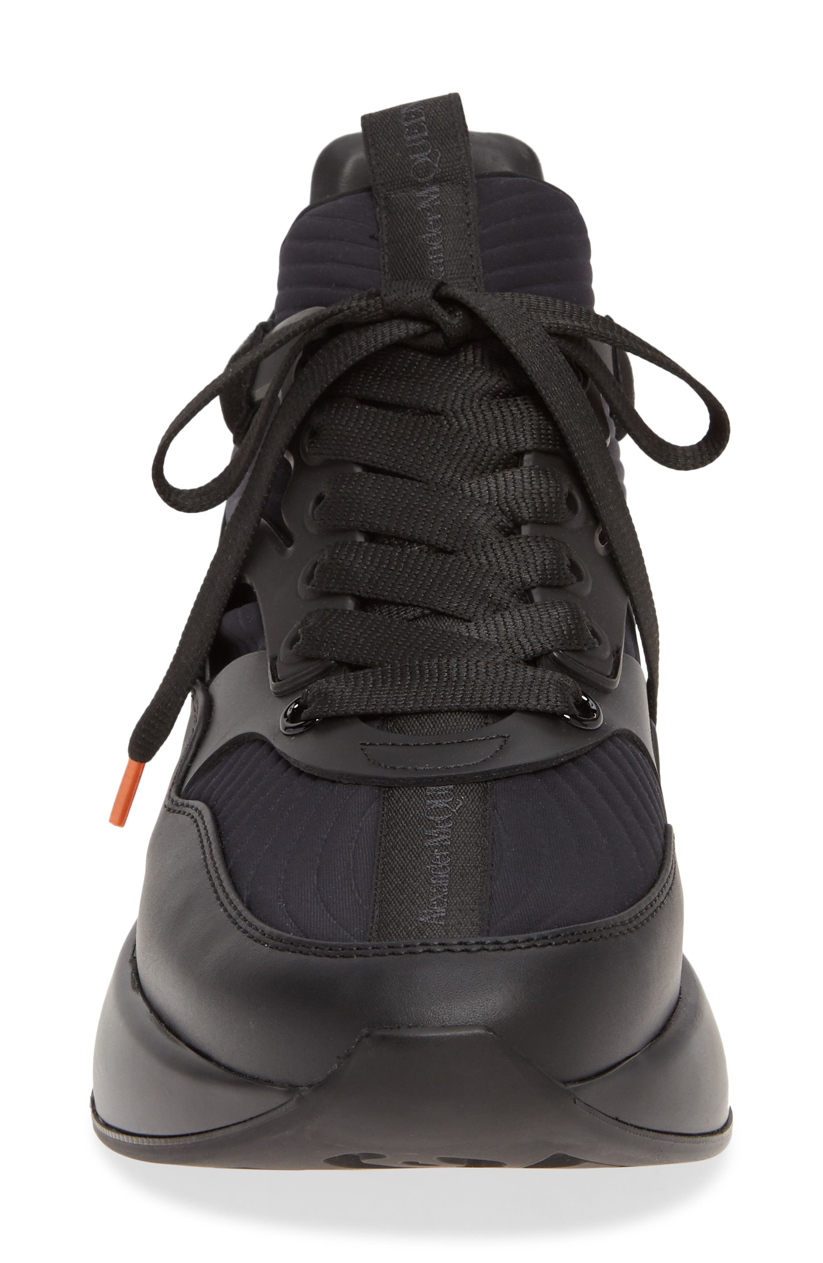 McQueen Alexander McQueen Runner Sneaker, Alternate, color, Black/ Black/ Silver