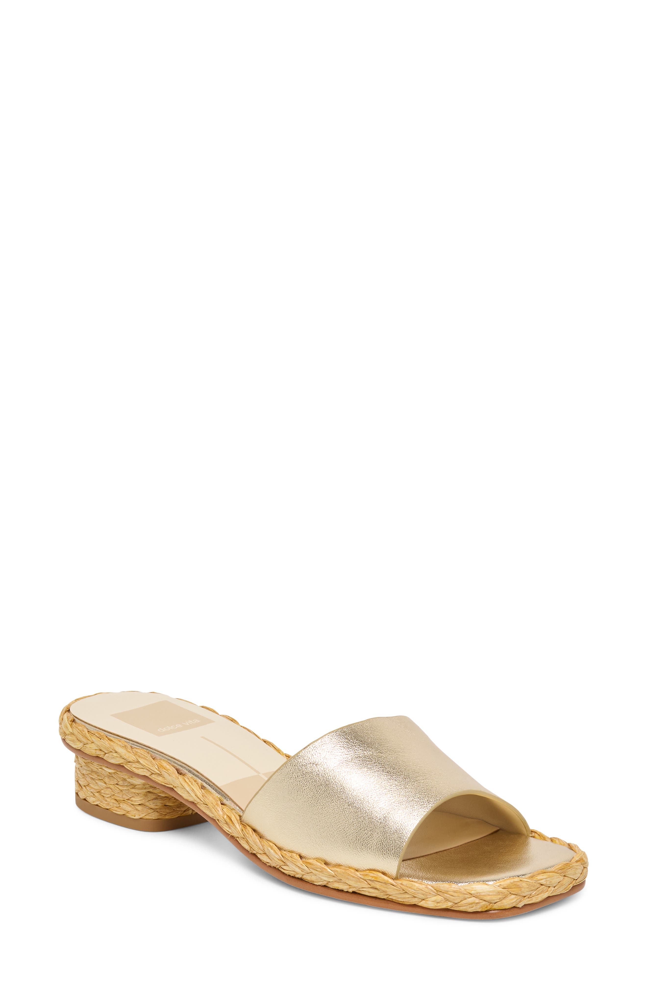 Dixi Slide Sandal, Main, color, PLATINUM LEATHER
