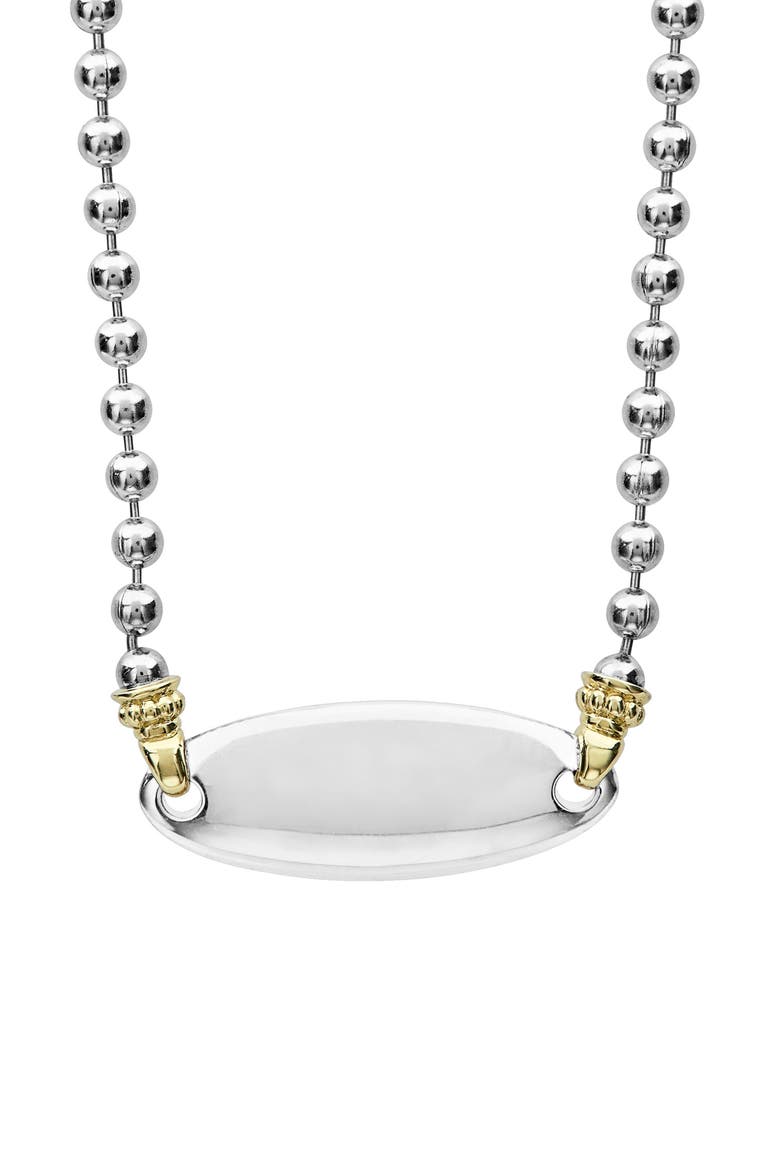 Beloved Oval Plate Chain Necklace, Alternate, color, SILVER