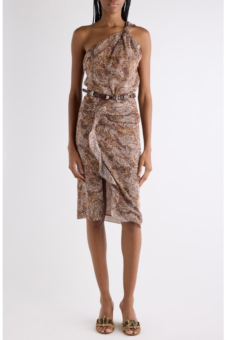 Charlota Cotton Voile One-Shoulder Dress, Main, color, OCHRE