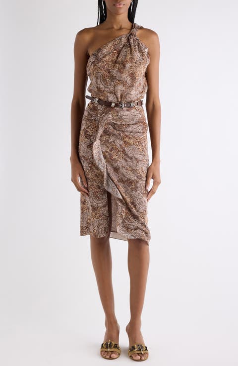 Charlota Cotton Voile One-Shoulder Dress