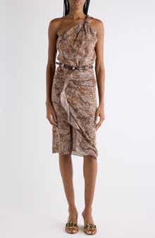 Charlota Cotton Voile One-Shoulder Dress