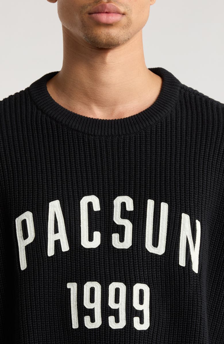 PacSun Oversize 1999 Cotton Sweater, Alternate, color, Black