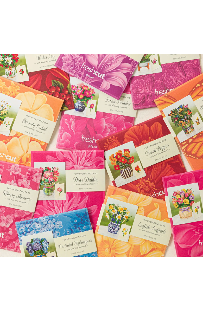 Uncommon Goods A Year of Flowers Pop-Up Greeting Cards by FreshCut Paper LLC, Main, color, 