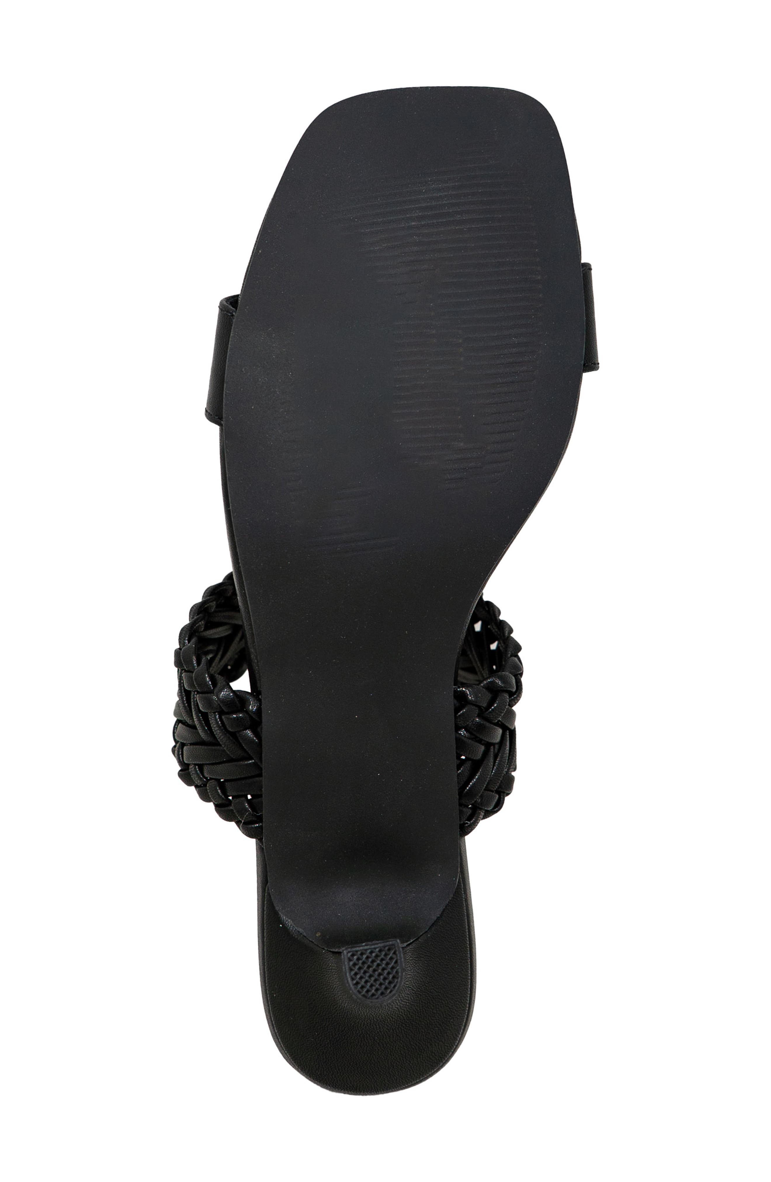 CHASE AND CHLOE Woven Double Strap Kitten Heel Sandal, Alternate, color, Black