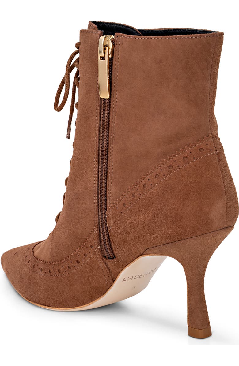 L'AGENCE Fayette Lace-Up Bootie, Alternate, color, Sand Suede