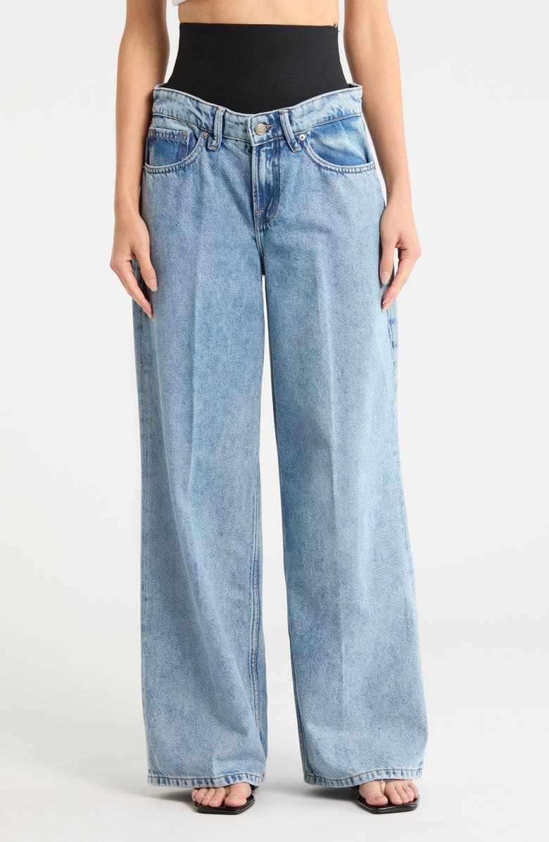 Good American Wide Leg Solution Denim Pants, Alternate, color, Indigo739