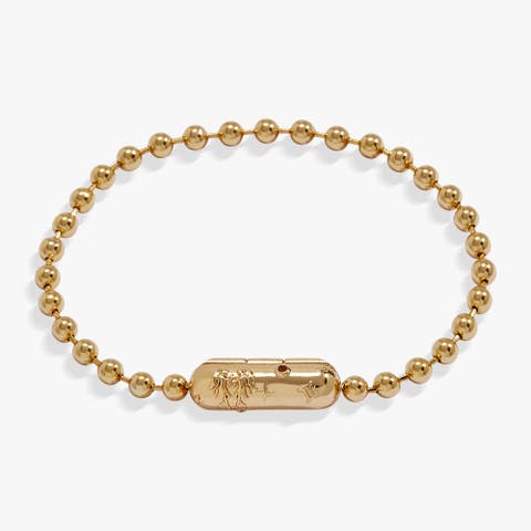 Gemini Zodiac Barrel Bead Bracelet