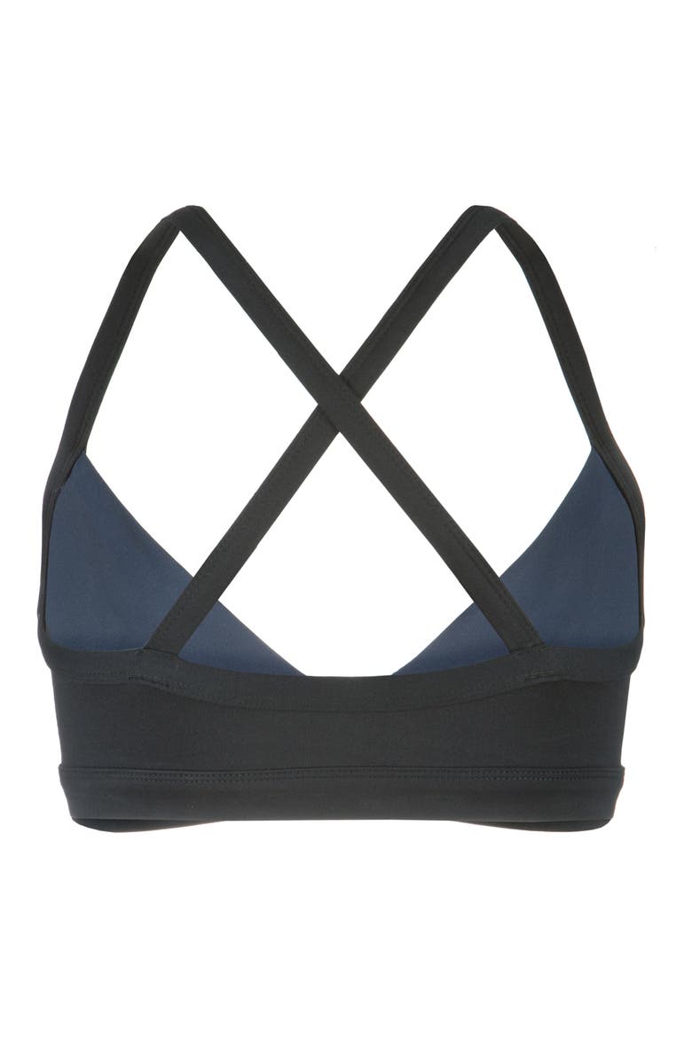 The Active Cross Back Sports Bralette, Alternate, color, JET BLACK AND LIVELY NAVY