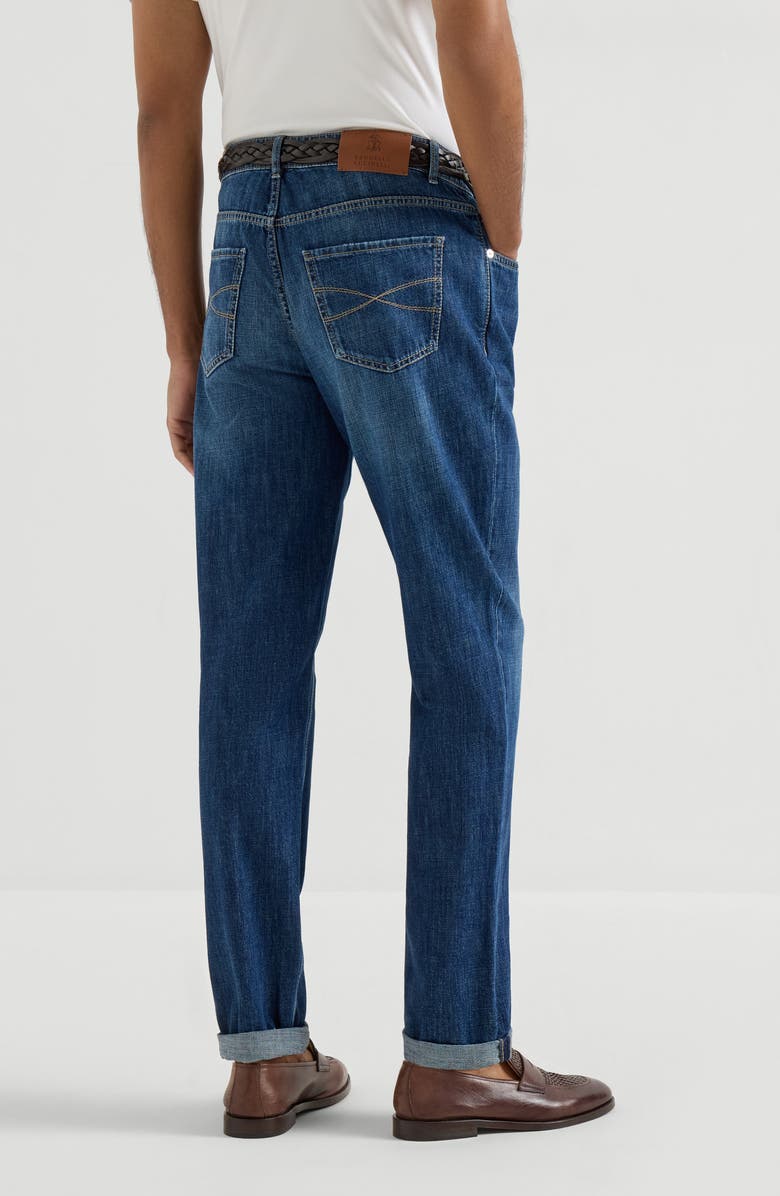 Brunello Cucinelli Lightweight denim trousers, Alternate, color, Dark Denim