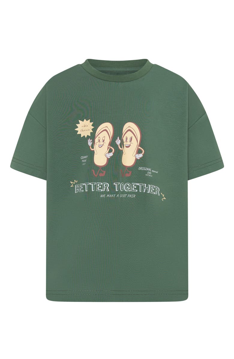 TINY TRIBE Kids' Better Together Graphic T-Shirt, Main, color, Olive