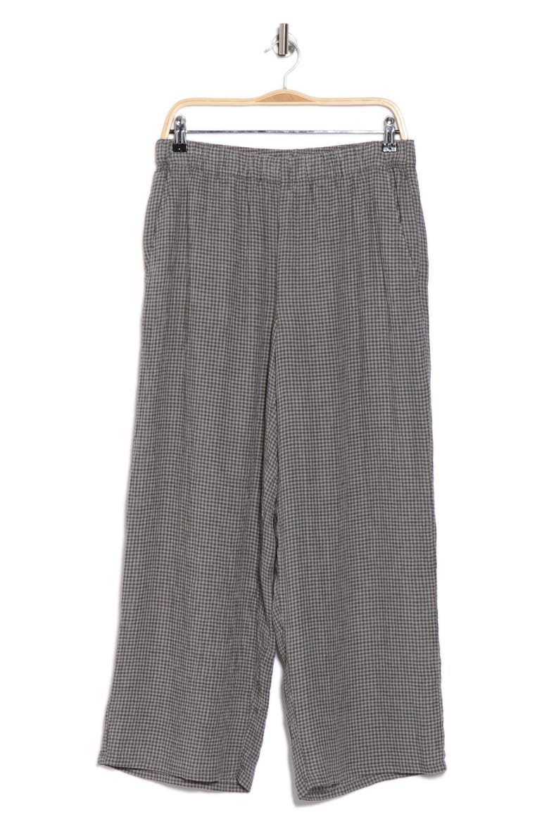 Organic Linen Ankle Wide Leg Pants, Alternate, color, GEYSER