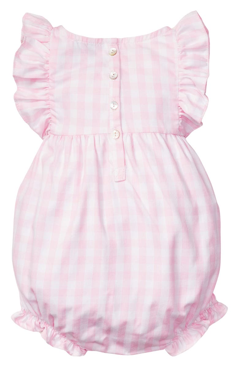 Petite Plume Gingham Ruffle Romper, Alternate, color, 
