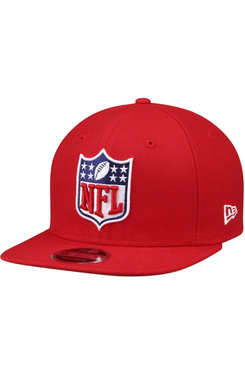 New Era Men's New Era Red NFL Shield Logo Original Fit 9FIFTY Adjustable Snapback Hat, Main, color,