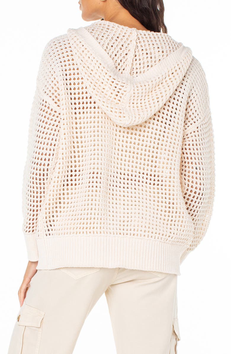 Roxy Thea Open Stitch Cotton Hoodie Cardigan, Alternate, color, 