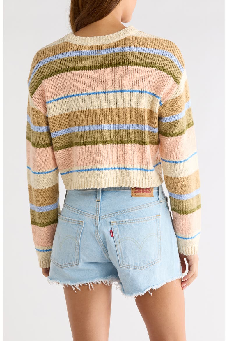 Stripe Cotton Blend Sweater, Alternate, color, LIGHT PEACH