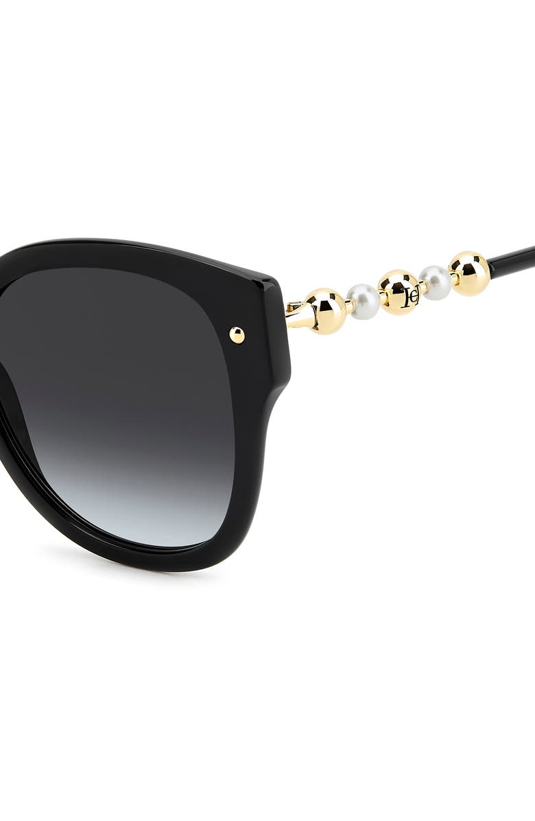 Carolina Herrera 55mm Gradient Butterfly Sunglasses, Alternate, color, Black/ Dark Grey Sf