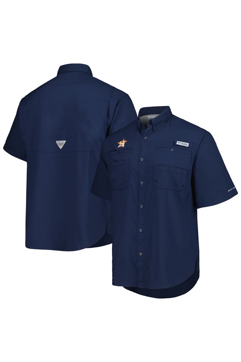 Men's Columbia Navy Houston Astros Tamiami Omni-Shade Button-Down Shirt, Main, color, Navy