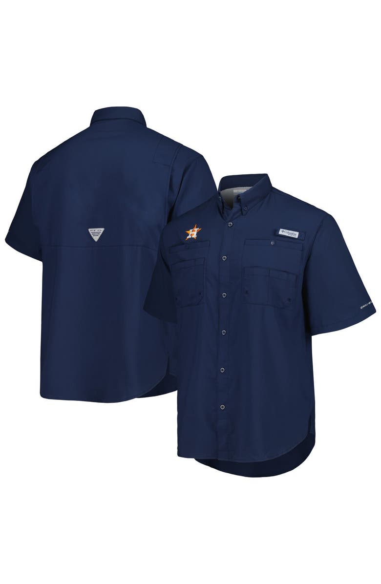 Columbia Men's Columbia Navy Houston Astros Tamiami Omni-Shade Button-Down Shirt, Main, color, 