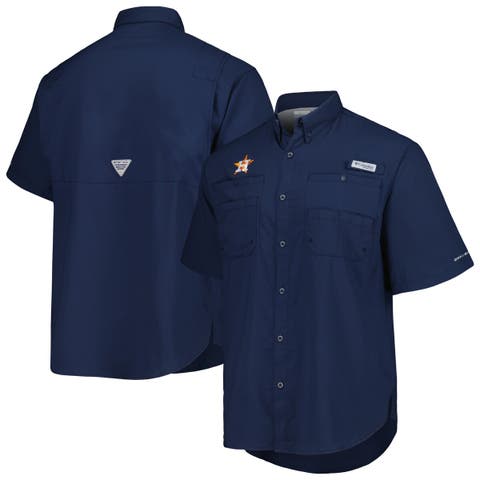 Men's Columbia Navy Houston Astros Tamiami Omni-Shade Button-Down Shirt