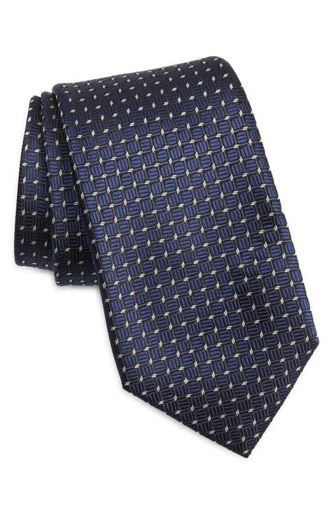 Cinque Pieghe Geometric Silk Tie