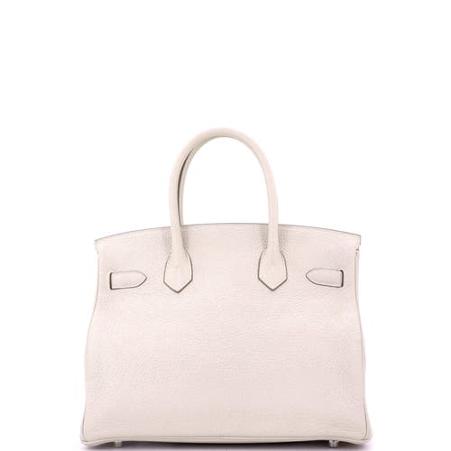 Pre-owned Hermes Hermes Birkin Handbag Light Clemence With Palladium Hardware 30 In Gray