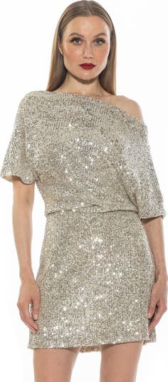 Suri Sequin One-Shoulder Dress